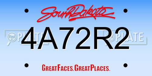 4A72R2 South Dakota License Plate