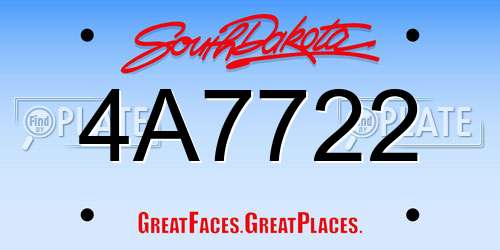 4A7722 South Dakota License Plate