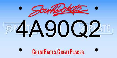 4A90Q2 South Dakota License Plate