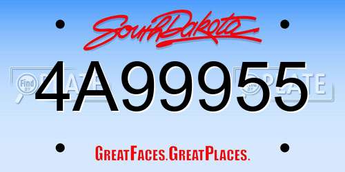 4A99955 South Dakota License Plate