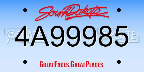 4A99985 South Dakota License Plate