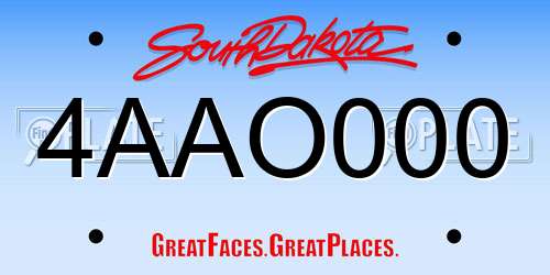 4AAO000 South Dakota License Plate