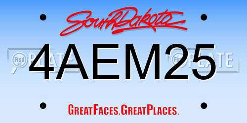 4AEM25 South Dakota License Plate