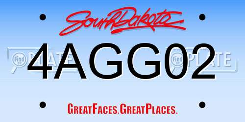 4AGG02 South Dakota License Plate