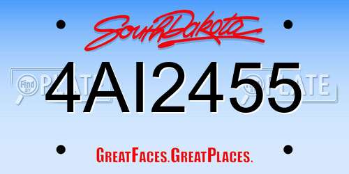 4AI2455 South Dakota License Plate