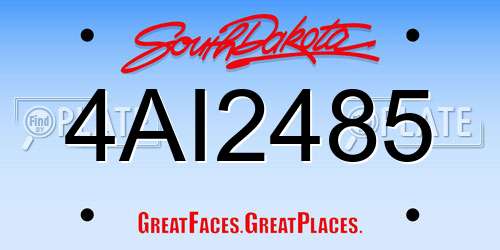 4AI2485 South Dakota License Plate