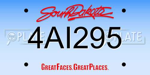 4AI295 South Dakota License Plate