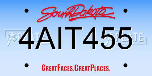 4AIT455 South Dakota License Plate