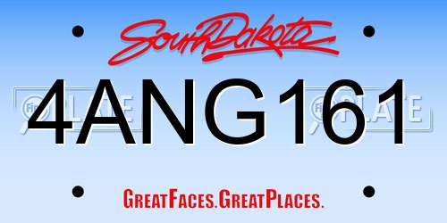 4ANG161 South Dakota License Plate