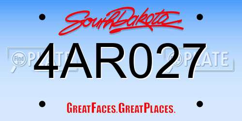 4AR027 South Dakota License Plate