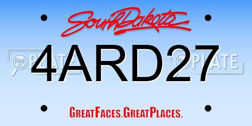 4ARD27 South Dakota License Plate