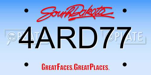 4ARD77 South Dakota License Plate