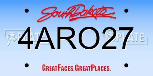 4ARO27 South Dakota License Plate