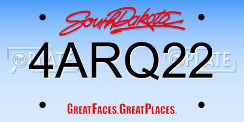 4ARQ22 South Dakota License Plate