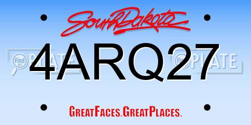 4ARQ27 South Dakota License Plate