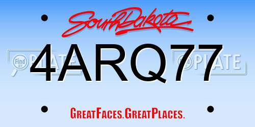 4ARQ77 South Dakota License Plate