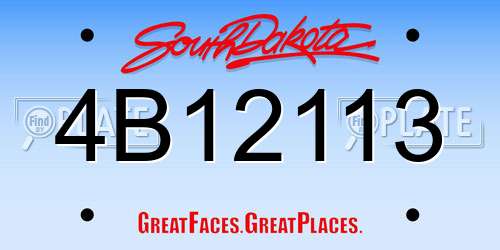 4B12113 South Dakota License Plate