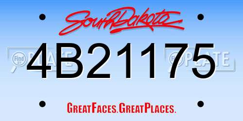 4B21175 South Dakota License Plate