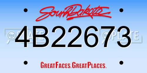 4B22673 South Dakota License Plate
