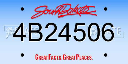 4B24506 South Dakota License Plate