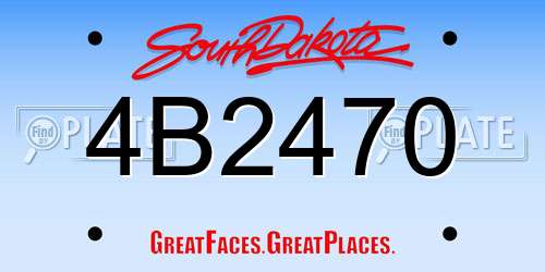4B2470 South Dakota License Plate