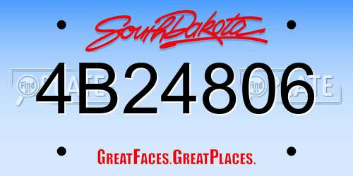 4B24806 South Dakota License Plate