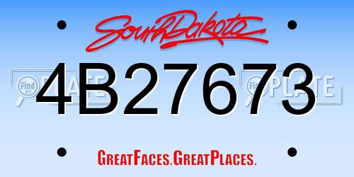 4B27673 South Dakota License Plate