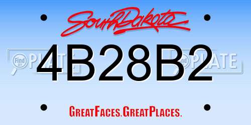 4B28B2 South Dakota License Plate