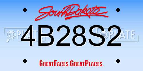 4B28S2 South Dakota License Plate