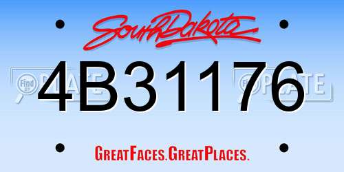 4B31176 South Dakota License Plate