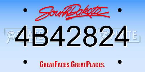 4B42824 South Dakota License Plate