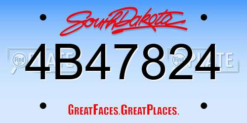 4B47824 South Dakota License Plate