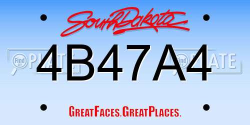 4B47A4 South Dakota License Plate