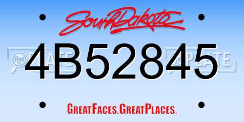 4B52845 South Dakota License Plate