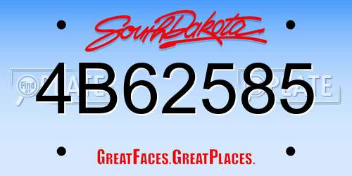 4B62585 South Dakota License Plate