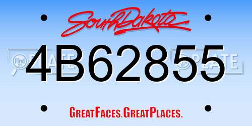 4B62855 South Dakota License Plate