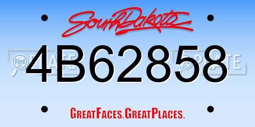 4B62858 South Dakota License Plate