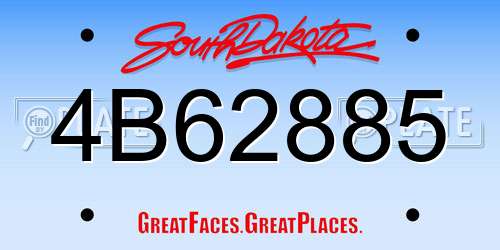 4B62885 South Dakota License Plate