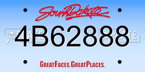 4B62888 South Dakota License Plate