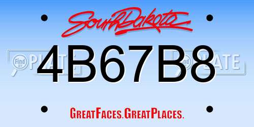 4B67B8 South Dakota License Plate