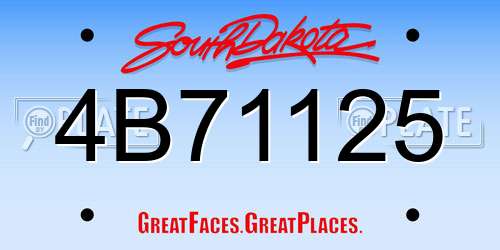 4B71125 South Dakota License Plate