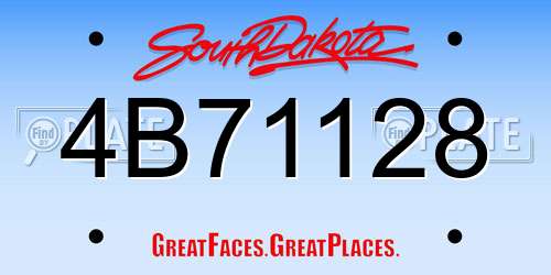 4B71128 South Dakota License Plate