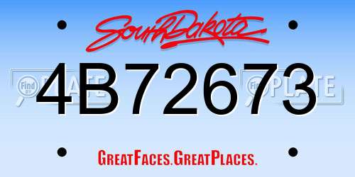 4B72673 South Dakota License Plate