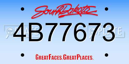 4B77673 South Dakota License Plate