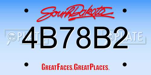 4B78B2 South Dakota License Plate
