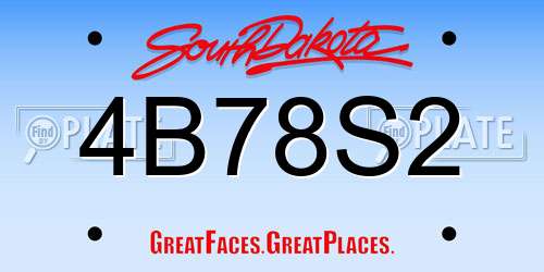 4B78S2 South Dakota License Plate
