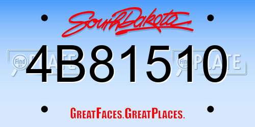 4B81510 South Dakota License Plate