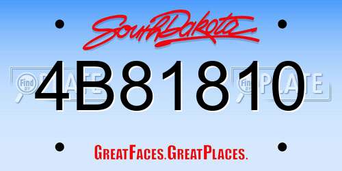 4B81810 South Dakota License Plate