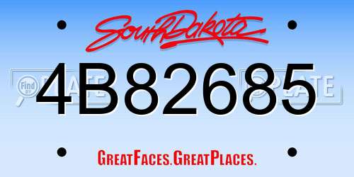 4B82685 South Dakota License Plate
