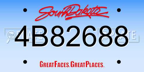 4B82688 South Dakota License Plate